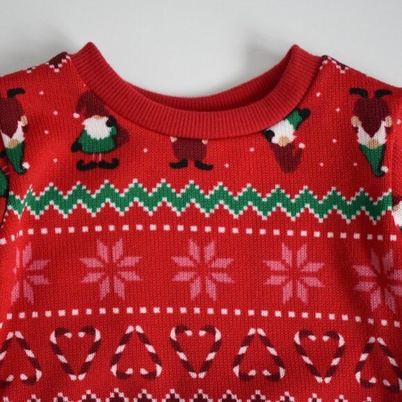 George Candy Cane Heart Gnomes Sweater 0-3 Months - Picture 2 of 5